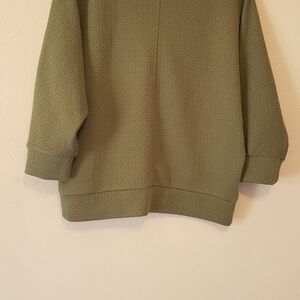 Olive Green Textured Women's Sweatshirt